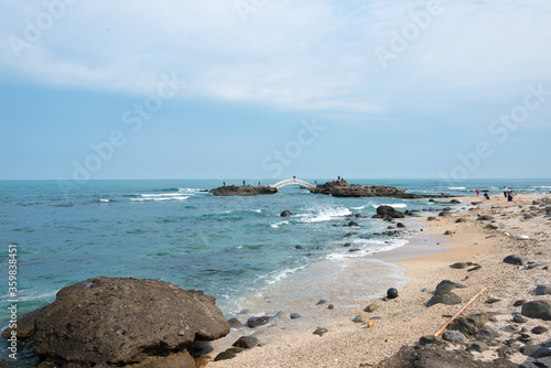 Beautiful scenic view from Shimen Cave. a famous tourist spot in Shimen District, New Taipei City, Taiwan. © beibaoke