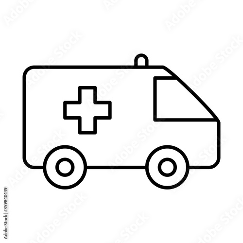 medical ambulance icon, line style © Jeronimo Ramos