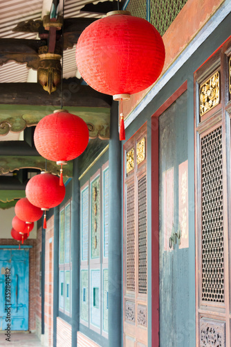 Lantern at Wufeng Lin Family Mansion and Garden in Taichung, Taiwan. The residence was originally built in 1864, and National Historical Site. photo