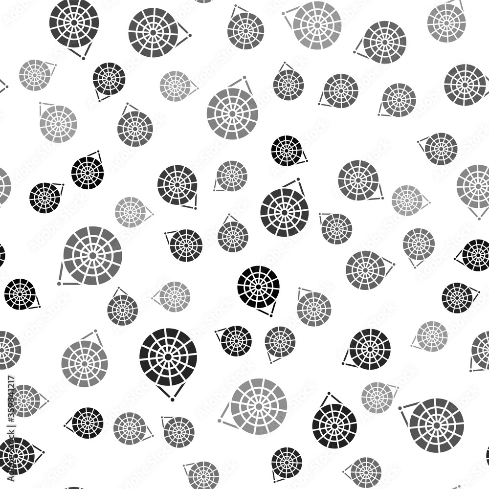 Black Classic dart board and arrow icon isolated seamless pattern on white background. Dartboard sign. Game concept. Vector Illustration. Black Classic dart board and arrow icon isolated seamless pattern on white background. Dartboard sign. Game concept. Vector Illustration.