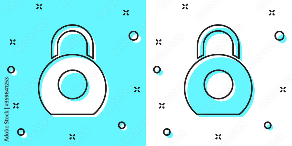 Black line Kettlebell icon isolated on green and white background. Sport equipment. Random dynamic shapes. Vector Illustration. Black line Kettlebell icon isolated on green and white background. Sport equipment. Random dynamic shapes. Vector Illustration.