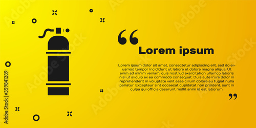 Black Aqualung icon isolated on yellow background. Oxygen tank for diver. Diving equipment. Extreme sport. Sport equipment. Vector Illustration.