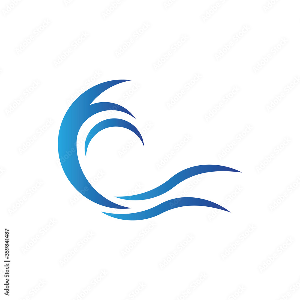Obraz premium Water wave icon vector