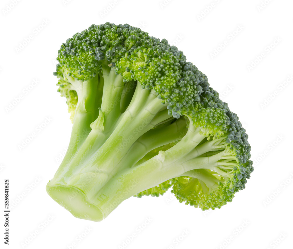 Fresh green tasty broccoli in closeup isolated on white background Fresh green tasty broccoli in closeup isolated on white background