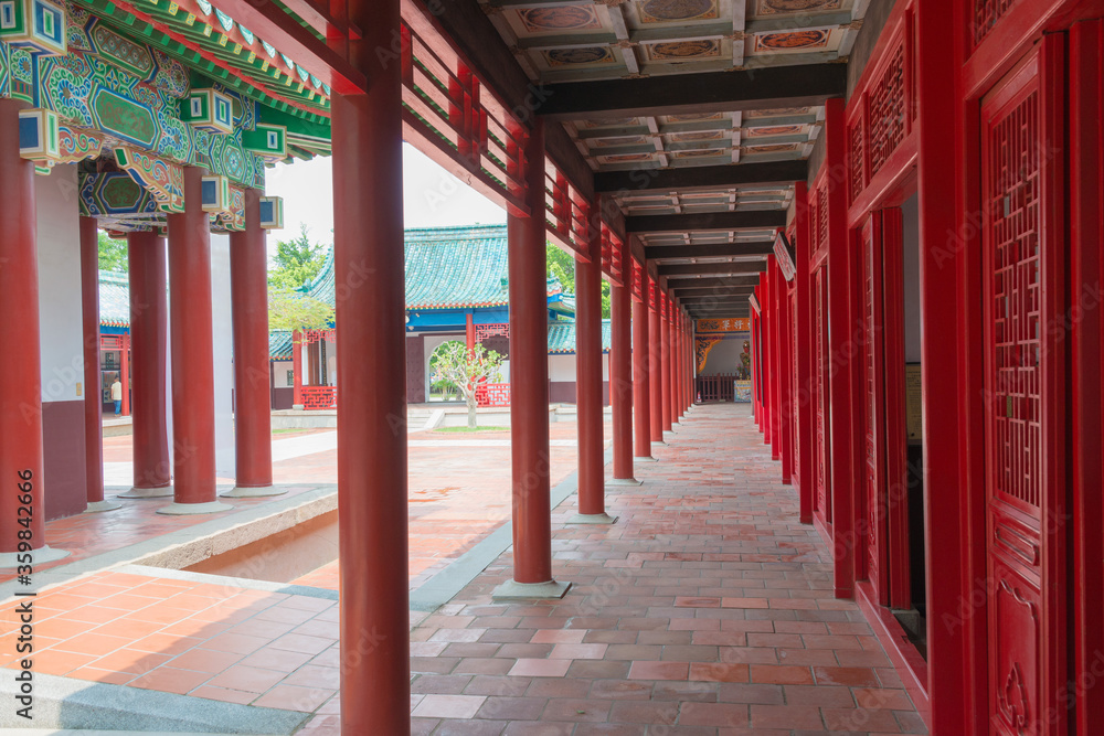 Koxinga Shrine in Tainan, Taiwan. Koxinga (1624-1662) died in 1662, after his death, the Taiwanese built Koxinga Shrine in Tainan, Taiwan. Koxinga (1624-1662) died in 1662, after his death, the Taiwanese built
