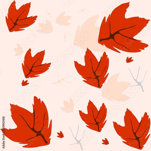 Falling of Autumn Leaves Vector