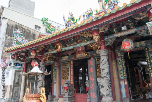 Taiwan Fu City God Temple in Tainan  Taiwan. The temple was built in 1669 during the Zheng Period of the Ming Dynasty.