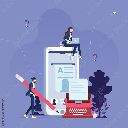 Content writer blog articles creation concept