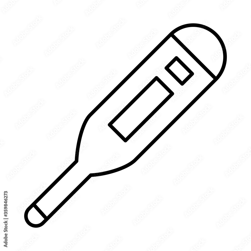 digital thermometer icon, line style digital thermometer icon, line style