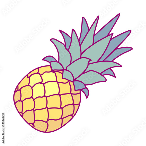 vector cute drawn fruit clip art pineapple