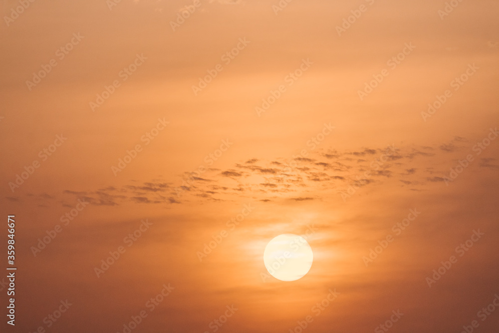 View of the sun behind the clouds during sunrise View of the sun behind the clouds during sunrise