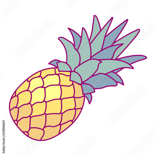 vector cute drawn fruit clip art pineapple