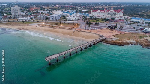Shark Rock Pier in Port Elizabeth, South Africa, from the air.
