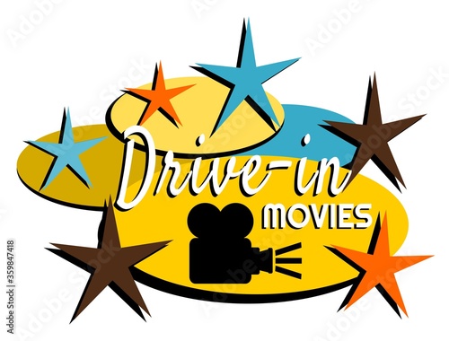 Mid-century modern drive-in movies sign