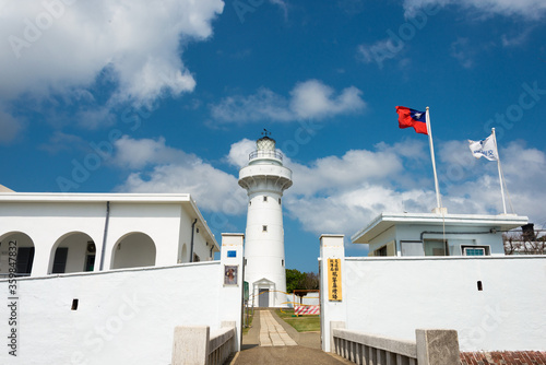Eluanbi Lighthouse at Eluanbi Park in Hengchun Township, Pingtung County, Taiwan. It was originally built in 1883.