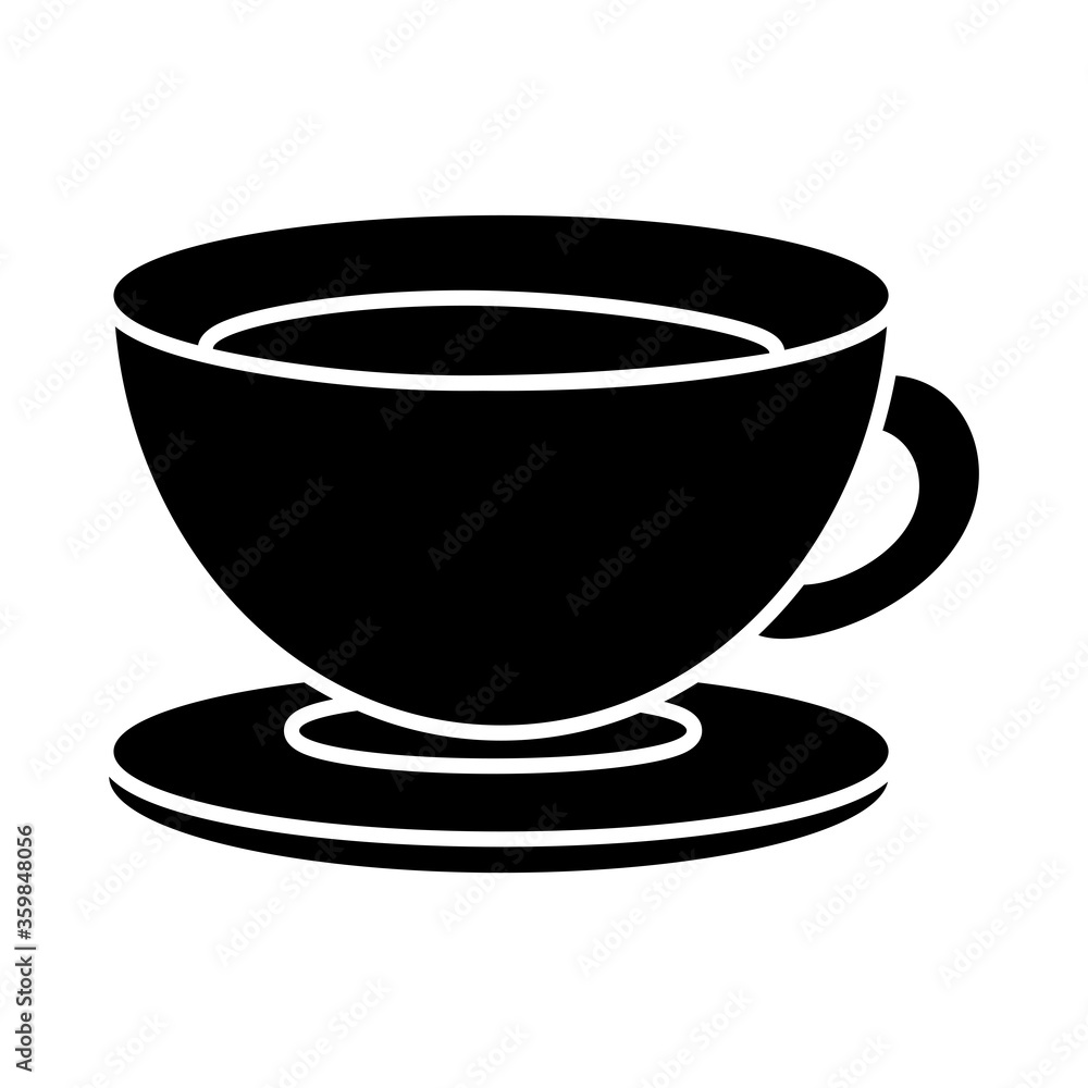 tea cup icon, silhouette style