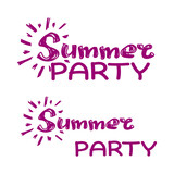 vector summer party clip art. Handwritten text