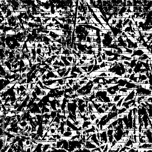 Grunge background black and white. Texture of chips  cracks  scratches  scuffs  dust  dirt. Dark monochrome surface. Old vintage vector pattern.