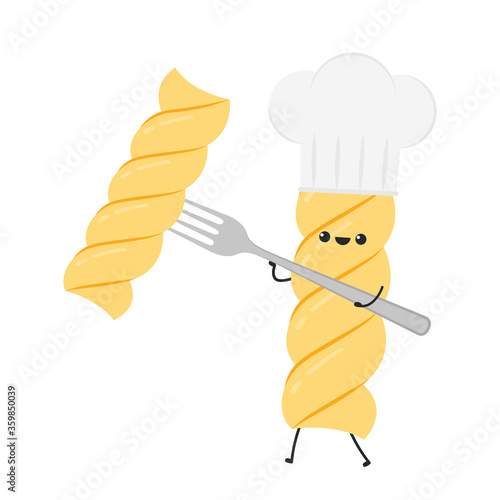 Pasta noodles character design. Pasta noodles on white background. 
