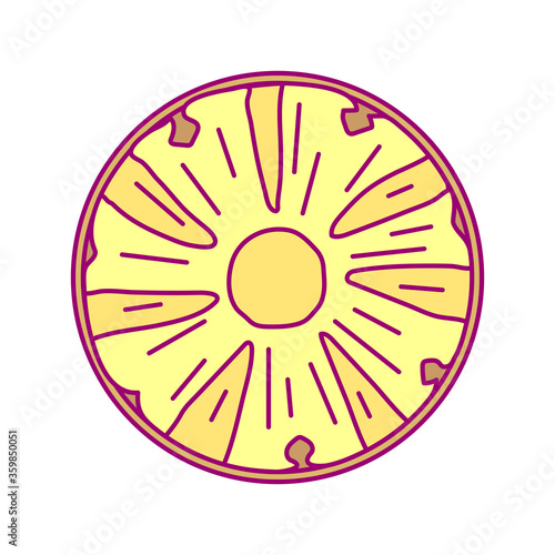 vector template round fruit. print for disposable tableware