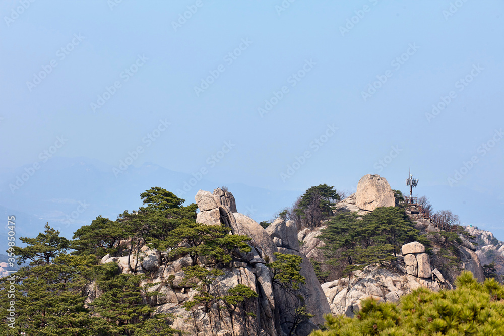 View from Jaunbong Peak in Bukhansan National Park, Korea