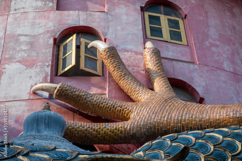 Wat Samphran Dragon Temple in the Sam Phran District.Buddhist temple has a dragon wrapped around it.