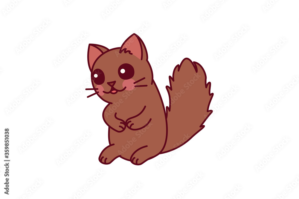 vector cute cartoon little cat. cartoon character vector cute cartoon little cat. cartoon character