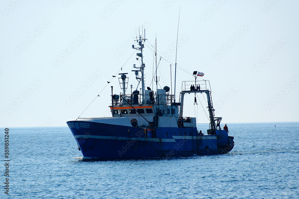 modern fishing boat in the Baltic Sea modern fishing boat in the Baltic Sea