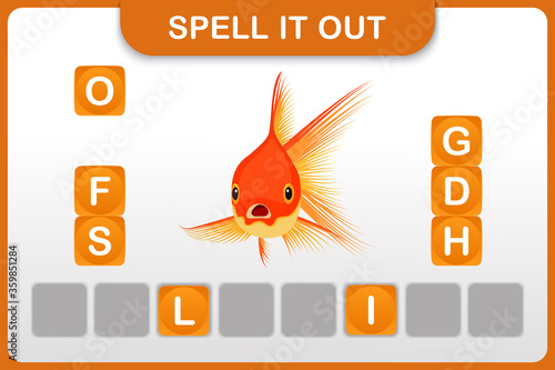 Spelling word and vocabulary worksheet : Goldfish