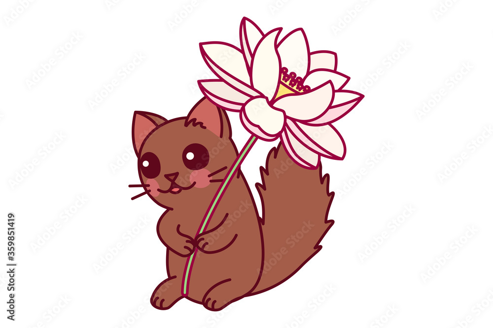 vector cute cartoon little cat. cartoon character vector cute cartoon little cat. cartoon character