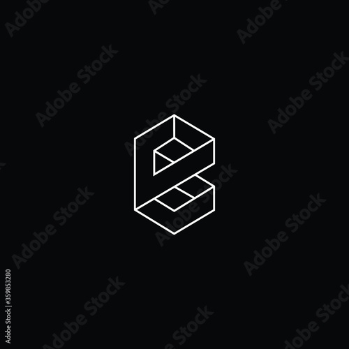 Professional Innovative 3D Initial B logo and BB logo. Letter B BB Minimal elegant Monogram. Premium Business Artistic Alphabet symbol and sign