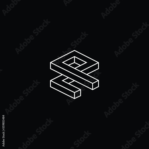 Professional Innovative 3D Initial ZP logo and PZ logo. Letter ZP PZ Minimal elegant Monogram. Premium Business Artistic Alphabet symbol and sign