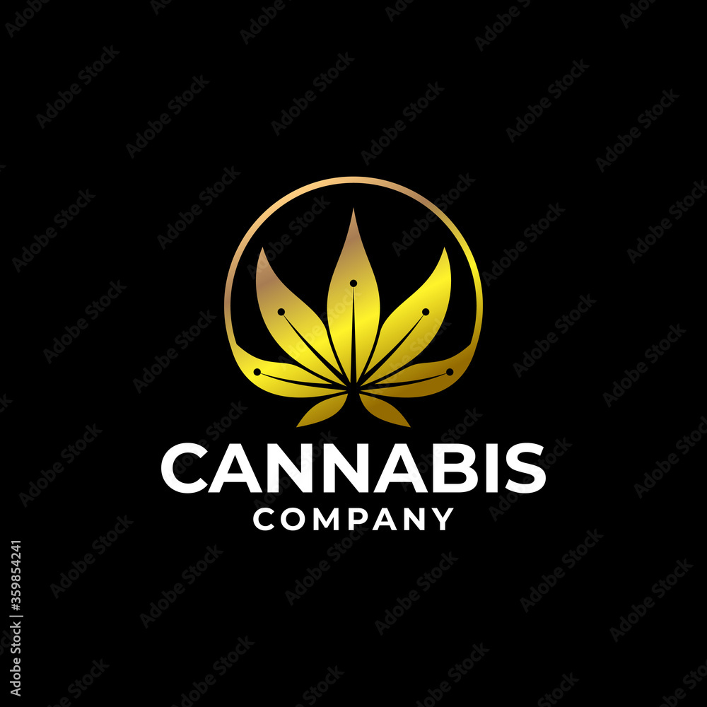 Cannabis Luxury Gold Logo Template Cannabis Luxury Gold Logo Template