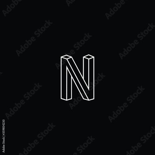 Professional Innovative 3D Initial N logo and NN logo. Letter N NN Minimal elegant Monogram. Premium Business Artistic Alphabet symbol and sign