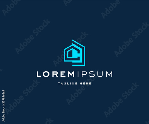 Letter C with home logo design template vector