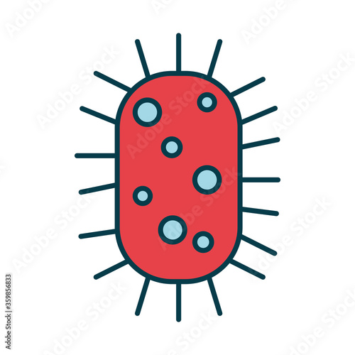 bacteria germ icon, line and fill style