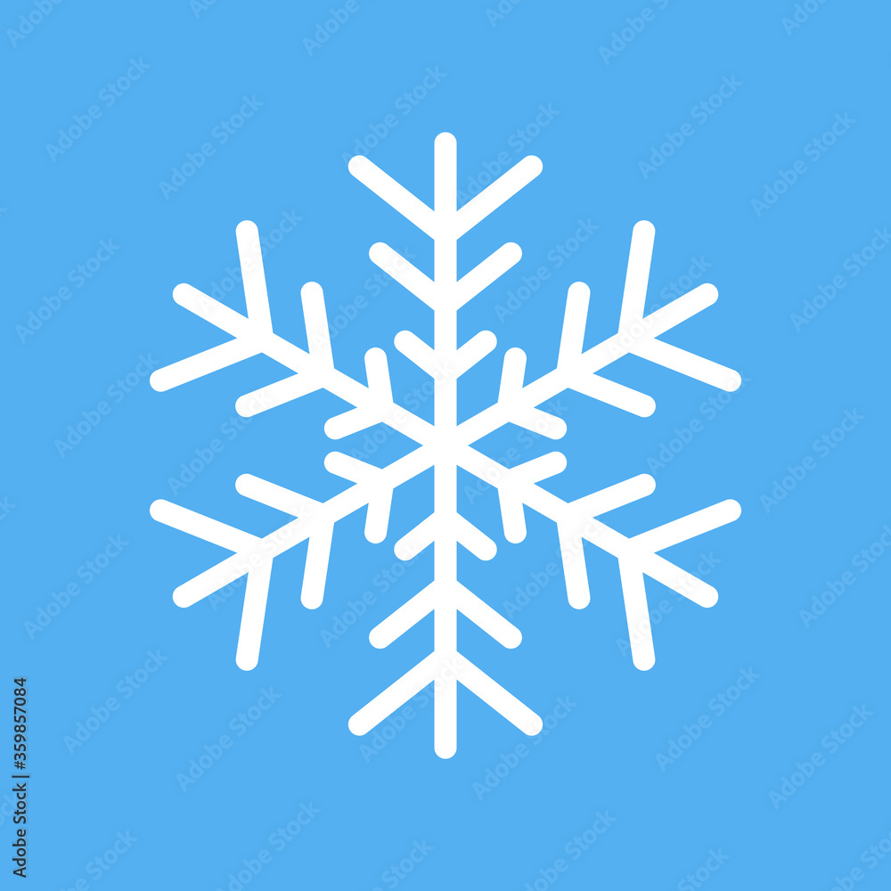 White snowflake vector icon isolated on white background White snowflake vector icon isolated on white background