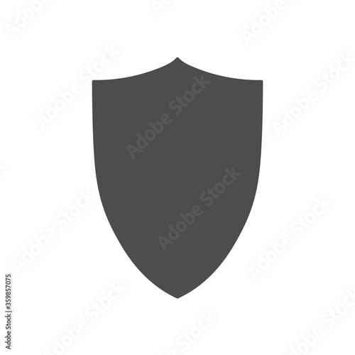 Vector shield grey contour icon isolated on white
