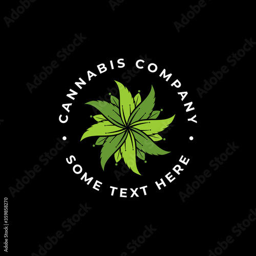 Luxury Cannabis Flower Logo Template