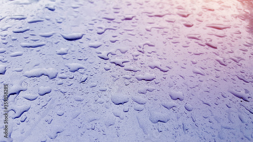 water drops texture on car surface with metalic color texture