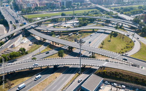 Image of cityscape of car interchange of Barcelona