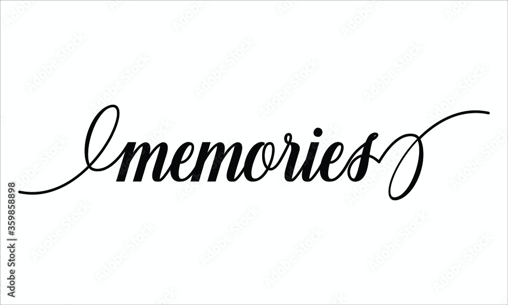 Fototapeta memories Calligraphic Cursive Typographic Text on White Background