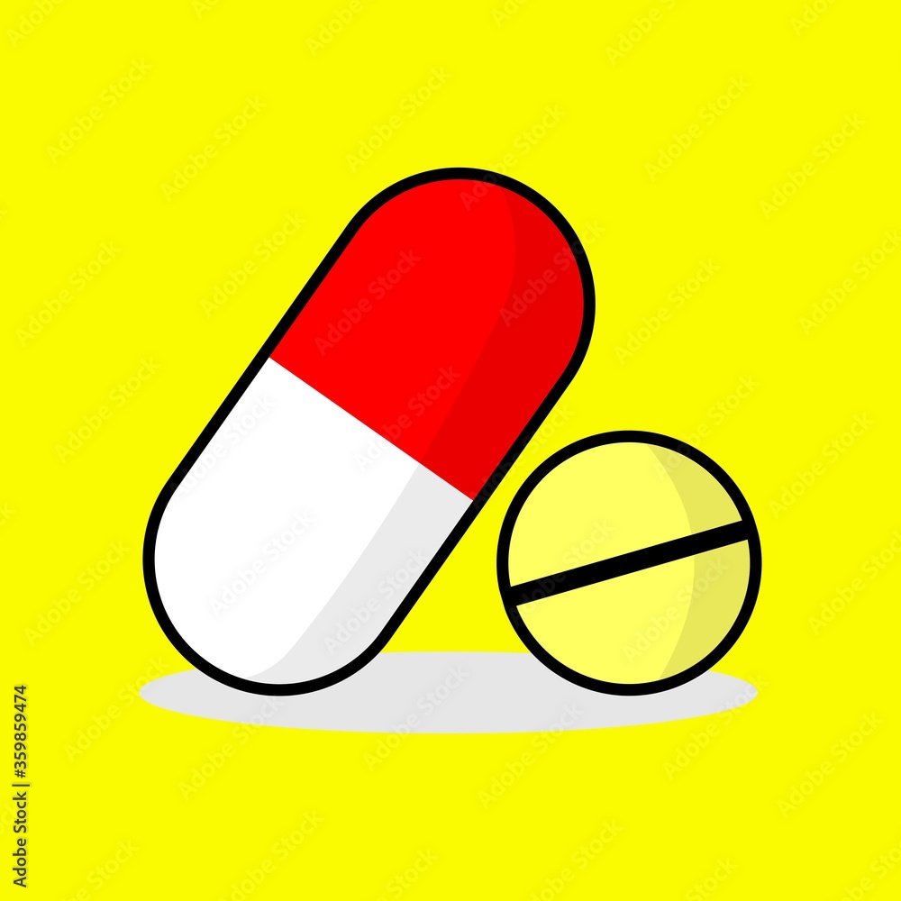 Vector icon of drugs, capsules and tablets. Vector icon of drugs, capsules and tablets.