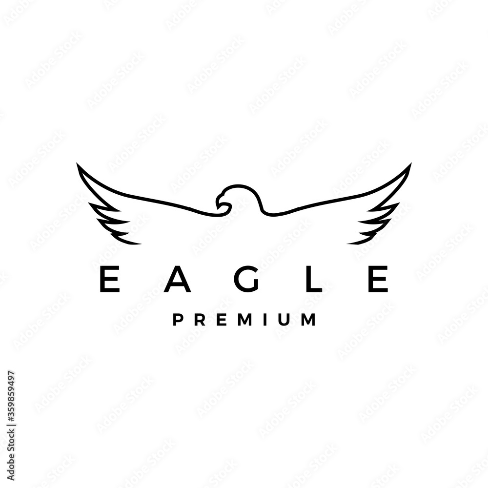 Obraz premium eagle falcon bird logo vector icon illustration