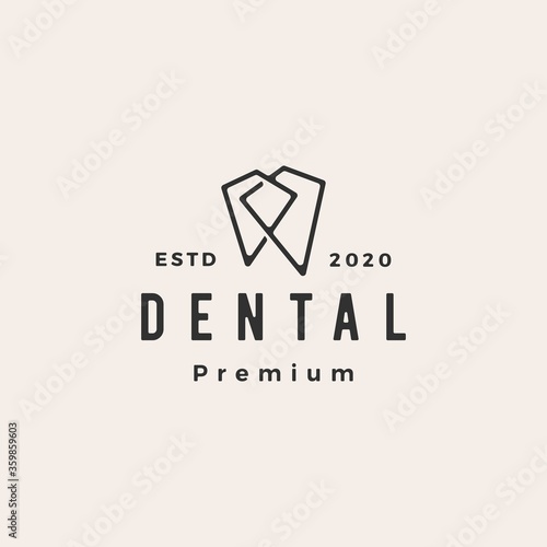 dental hipster vintage logo vector icon illustration