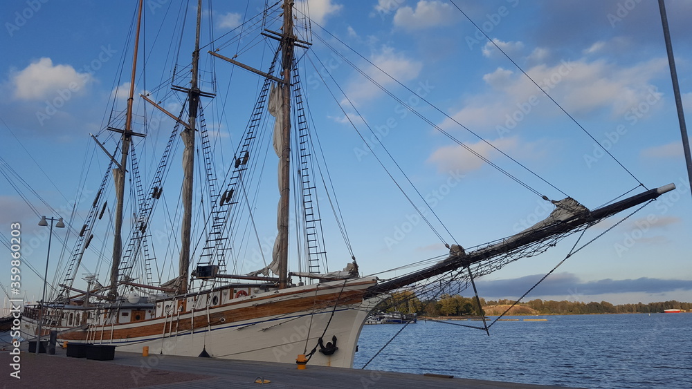 sailing ship in the harbor