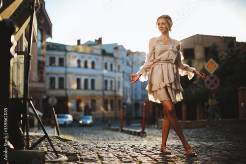 young woman in the city