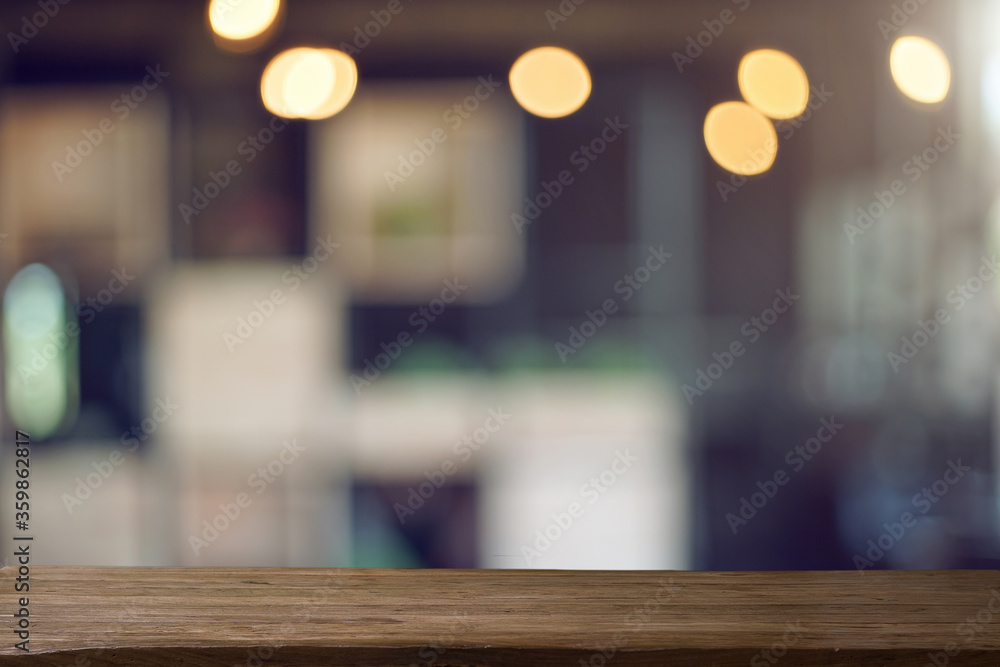 Empty space on wood table.