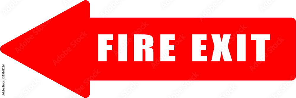 Fire exit left arrow Fire exit left arrow