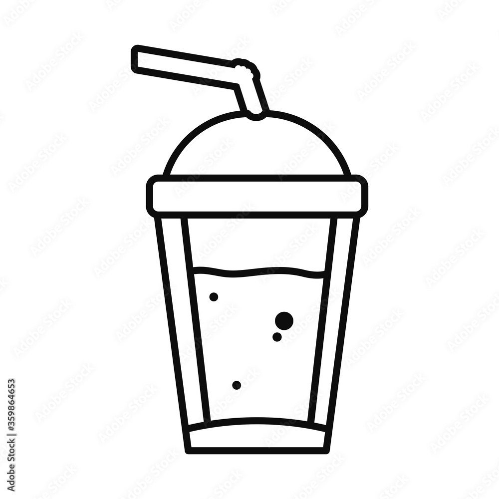cold coffee cup icon, line style cold coffee cup icon, line style